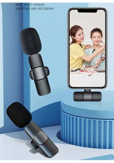 Iphone Uyumlu 2 Li Kablosuz Yaka Mikrofonu Wireless Youtube Tiktok Vlog Yayın Ios Lightning Mikrofon