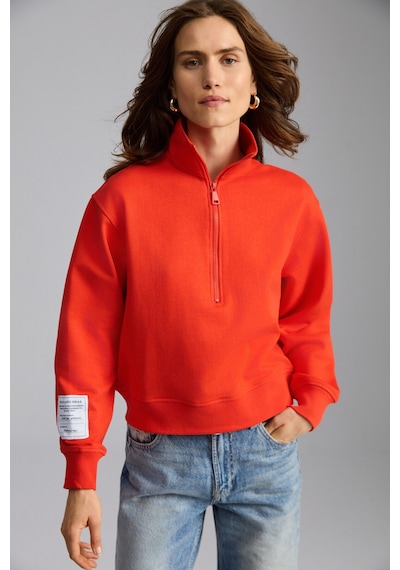 Ethıquet Saılenıs Kadın Yumuşacık Içi Şardonlu Organik Pamuk Yarım Fermuarlı Regular Kırmızı Sweatshirt