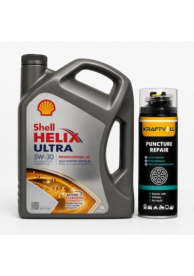 Shell Helix Ultra Pro Af 5W-30 Motor Yağı 5 L + Lastik Tamir Kiti 400 ML