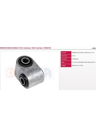 Direksiyon Mafsalı Renault R9/r11/r21 Anka 51164