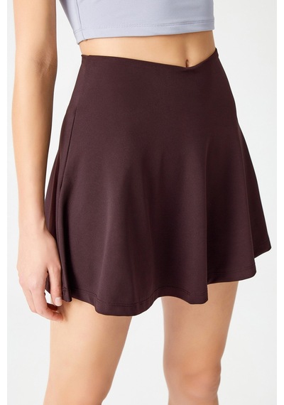 Los Ojos Bordo 2 Katmanlı Pileli Tenis Eteği - Spor Etek Tennis Skirt2 Şarap Rengi