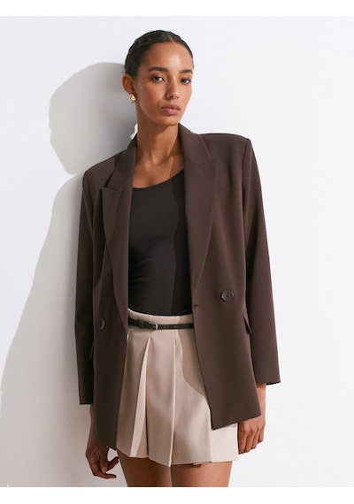 Dilvin 60767 Blazer Ceket-kahve Kahve