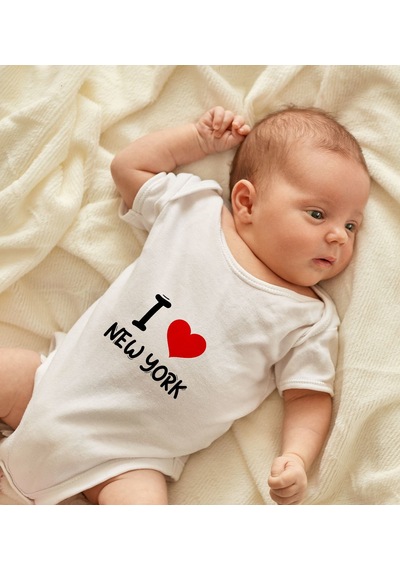 Bk Kids I Love New York Tasarımlı Bebek Body Zıbın - Model 1 6 - 9 Ay sarı
