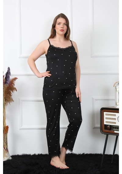 Akbeniz Kadın Büyük Beden Siyah İp Askılı Pijama Takım 202196 Çok Renkli Akbeniz Kadın Büyük Beden Siyah İp Askılı Pijama Takım 202196 Çok Renkli