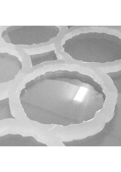 Epoksi Silikon Kalıp Tırtıklı Geode Anahtarlık Kalıp 4.8 Cm 50 Li Şeffaf