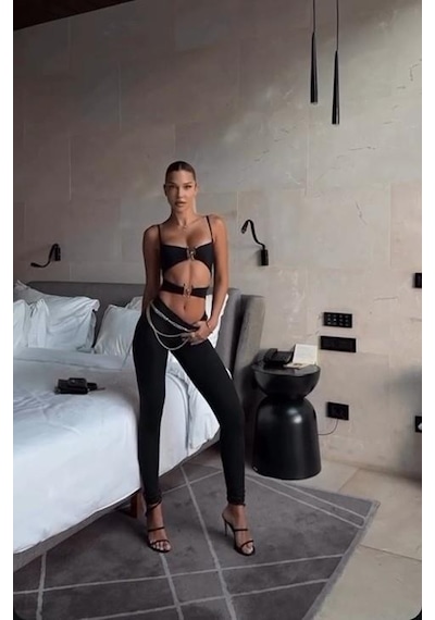 Pink Life Black Luxe Cut-out Jumpsuit Siyah