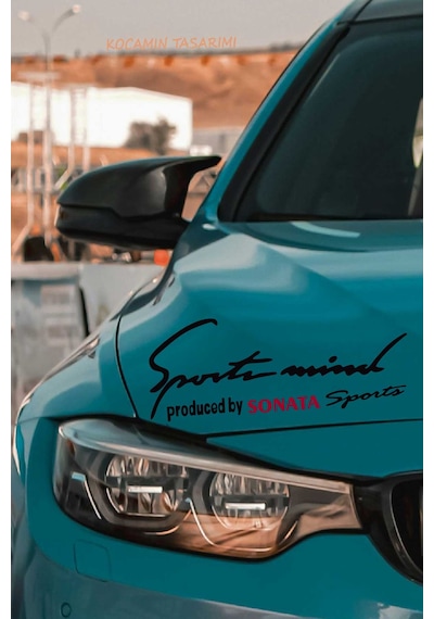 Hyundai Sonata Sport Mind Far Şerit Sticker Siyah Zemin Kırmızı Yazı Araca Özel Tasarım Sonata Yazılı Siyah & Kırmızı
