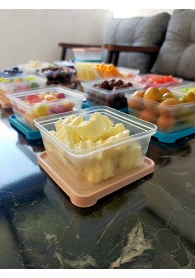 8'li Saklama Kabı Kahvaltılık Çerezlik Darbelere Dayanıklı Set Çok Renkli