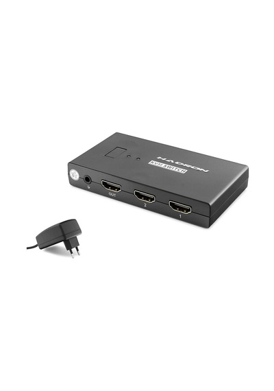 Hdmi Usb Kvm Switch 2 Port Hdmi 4 Port Usb Dahili Kablolu - Siyah Hdx1373 Evimdeyokyok