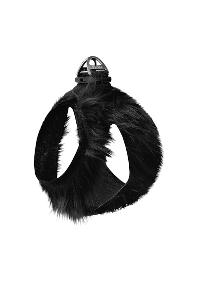 Üç Kilitli Peluş Kedi Köpek Göğüs Tasması 24-28 Cm Xx-small Siyah