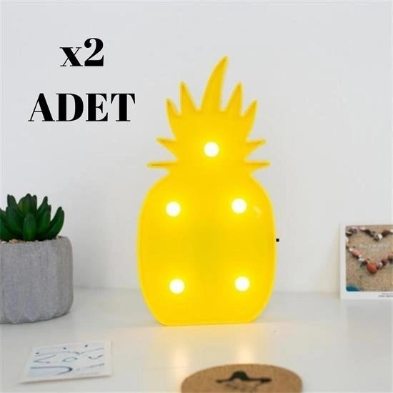 Buradabuldun Ananas Şeklinde Ledli Dekoratif Eğlenceli Çocuk Gece Lambası Çok Renkli