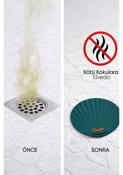Yeşil Renk Denizkabuğu Kötü Koku Önleyici Silikon Mat Desen Banyo Mutfak Lavabo Balkon Tıkaç Kapağı