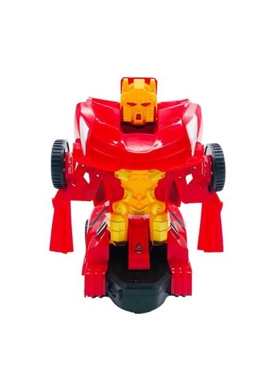 TıfılToys Eğitici Ve Eğlenceli Işıklı Kendinden Robota Dönüşen 15 Cm 2'si 1 Arada Araba Kırmızı Oyuncak Araba Çok Renkli