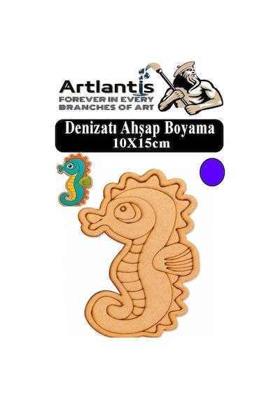 Ahşap Boyama Deniz Canlıları 1 Adet 10x15cm Boyama Figürü Etkinlik Çoçuk Gelişim Motor Beceri Kreş Anasınıfı Mor