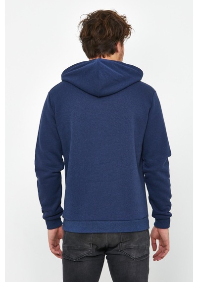 Polostate Erkek İskelet Nakışlı 3 İplik Sweatshirt İndigo