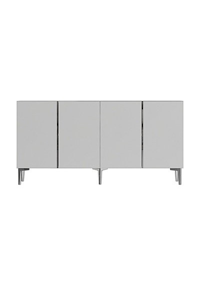 Ka1524bs Poli Konsol Ve Tv Sehpası Beyaz-silver 150cm Beyaz - Gümüş