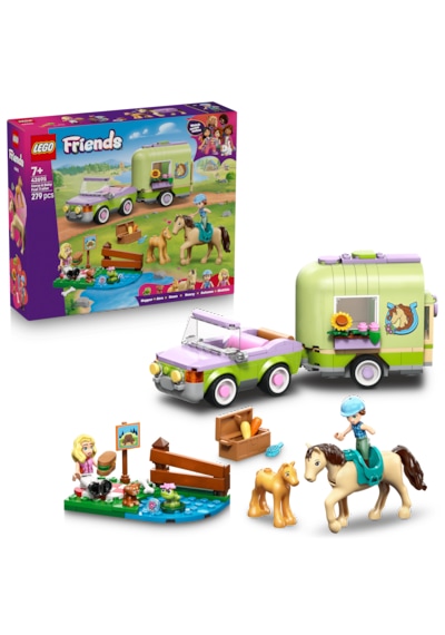 LEGO®  Friends At ve Tay Römorku Oyuncağı 42695-7 Yaş ve Üzeri Çocuklar için Minifigür İçeren Yaratıcı Oyuncak Yapım Seti(279Parça)