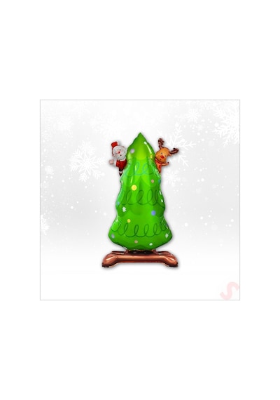 Yılbaşı Ağacı Folyo Balon 63cm X 34cm çok renkli