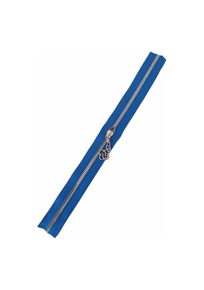 Angel Çanta Aksesuar Başlıklı Fermuar 30 Cm Gümüş Metal Saks Mavi