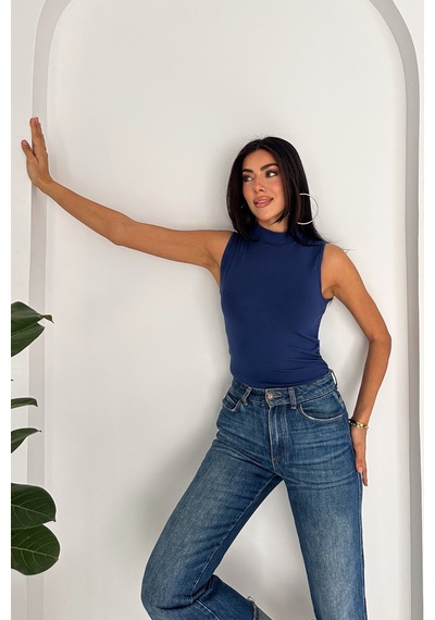 Noa & Noa Kadın Kolsuz Boğazlı Basic Body Sleek Core Mavi Noa & Noa Kadın Kolsuz Boğazlı Basic Body Sleek Core Mavi