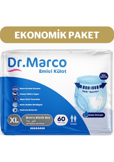 Dr. Marco Yetişkin Emici Külot XL 60'lı