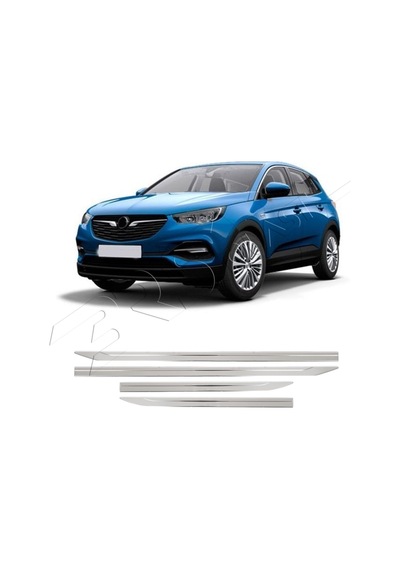 Opel Grandland X Uyumlu Krom Yan Kapı Çıtası 4 Parça Paslanmaz Çelik