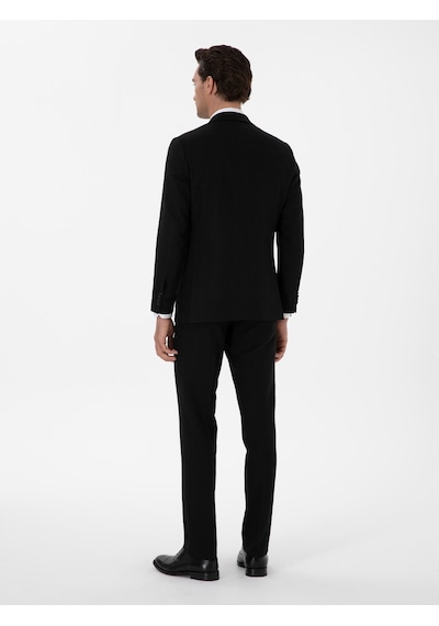Cacharel Siyah Slim Fit Keten Karışımlı Takım Elbise Cacharel Siyah Slim Fit Keten Karışımlı Takım Elbise