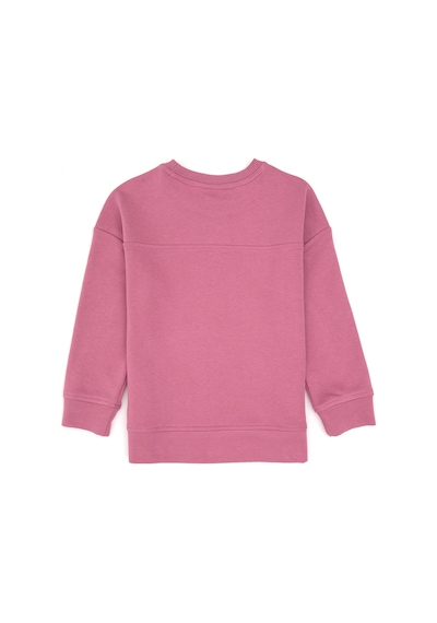 U.S. Polo Assn. Kız Çocuk Pembe Simli Baskı Detaylı Bisiklet Yaka Basic Sweatshirt 50314289-VR167