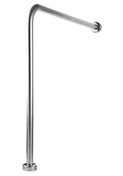 Paslanmaz Yerden Duvara Tutunma Barı 32mm Çap 75x75cm Gümüş