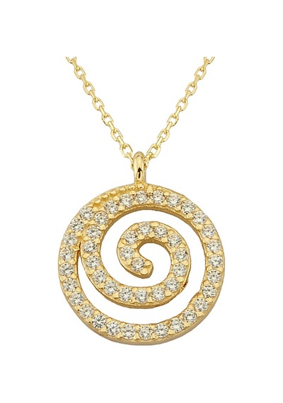 Altın Taşlı Spiral Kolye