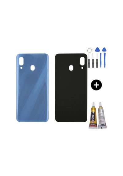 Samsung A30 Sm-a305f Uyumlu Arka Pil Kapağı Mavi + Montaj Seti Çok Renkli