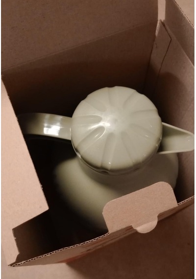 1.5 Lt Camlı Termos 1185 Glazed Thermos Krem