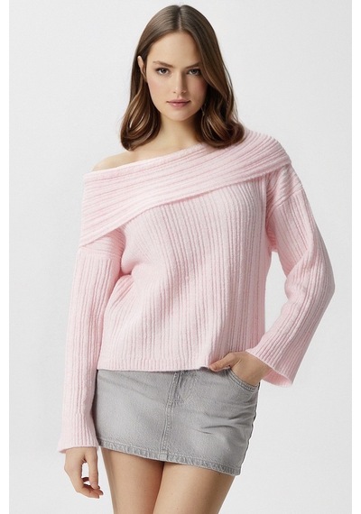 Ritnice Kadın Perla Sof Pembe Yumuşak Dokulu Kazak Softpembe