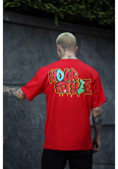 Blow Up Future Gen Style Oversize Erkek T-shirt Kırmızı
