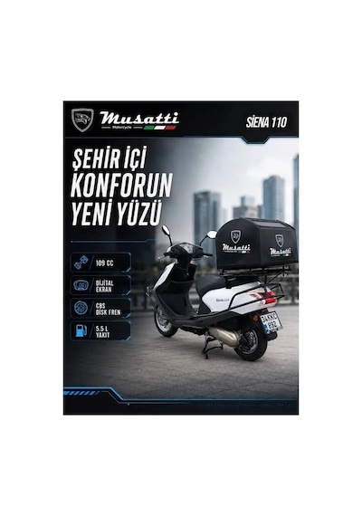 Musatti Siena 50 Otomatik Scooter Motosiklet Gri