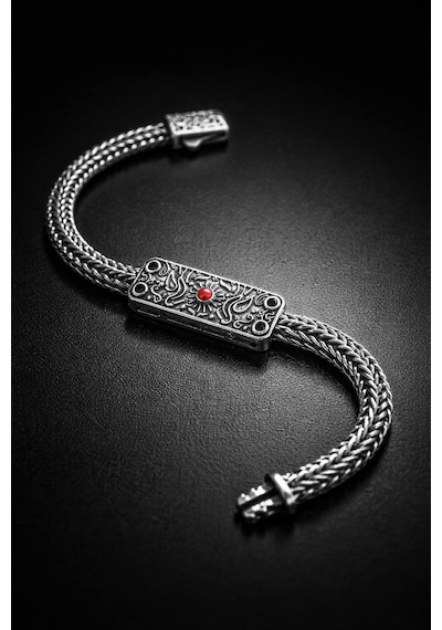 Encili Silver 925 Ayar Gümüş Yeni Model Cihan Albora Erkek Bileklik Gümüş