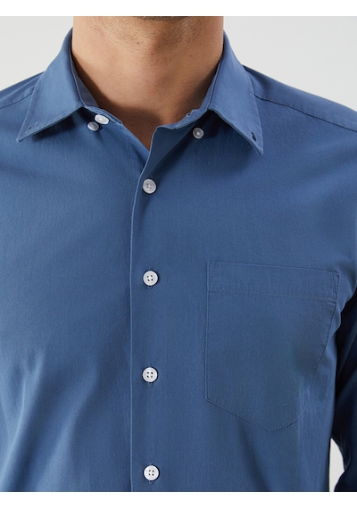 Lcwaıkıkı Classic Lacivert Regular Fit Uzun Kollu Poplin Erkek Gömlek