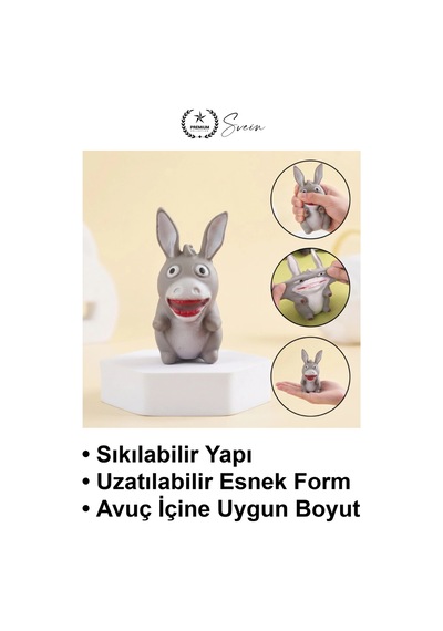 Eşek Eşek Tasarımlı 12'li Paket Sıkmalı Yumuşak Oyuncak Stres Giderici Esnek Sukuşi Antistres Seti