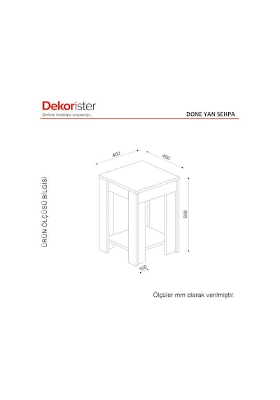 Dekorister Done Yan Sehpa Beyaz-Rebab