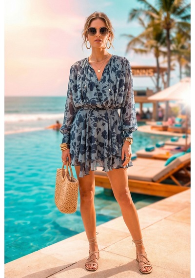Fashion Cocktail Yapraklar Desenli Lifli Şifon Dökümlü Katlı Uçuşan Fiyonklu Mini Yazlık Romance Elbise Lacivert Fashion Cocktail Yapraklar Desenli Lifli Şifon Dökümlü Katlı Uçuşan Fiyonklu Mini Yazlık Romance Elbise Lacivert