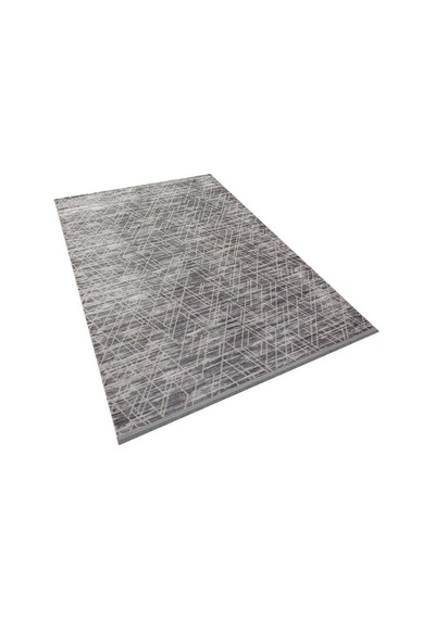 Geometrik Desenli Nar Yumuşak Dokulu Akrilik Halı Nr02 Antrasit