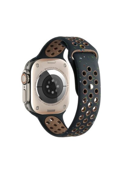 Apple Watch Uyumlu 7 45mm Kordon Yeni Seri 2023 Krd-02 Silikon Strap Kayış - Siyah
