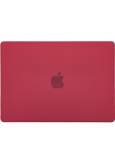 Arabulalaca Apple Uyumlu MacBook Pro 14 A2779 2023 Karbon Desen Kılıf Kırmız