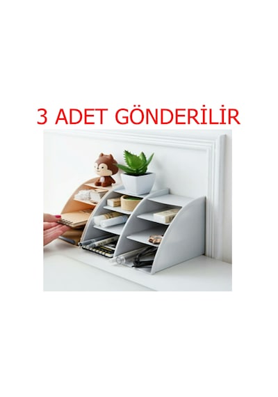 Masa Üstü Düzenleyici Organizer Makyaj Kutusu 3 Adet