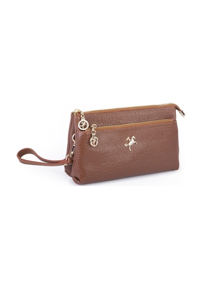 Nas Bag Kadın Çapraz Ve Clutch Çanta Bilek Ve Çapraz Askılı 24x15 Cm Taba Victoria
