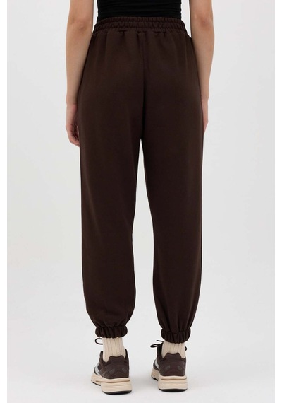 Buly Cozy Beli Lastikli Jogger Eşofman Altı Acı Kahve