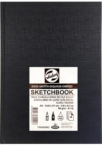Talens Sketchbook Ince Dokulu Eskiz Defteri 90G 96 Yaprak 14.8X21
