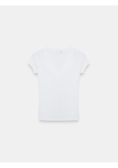 Dilvin 32799 V Yaka Top-beyaz