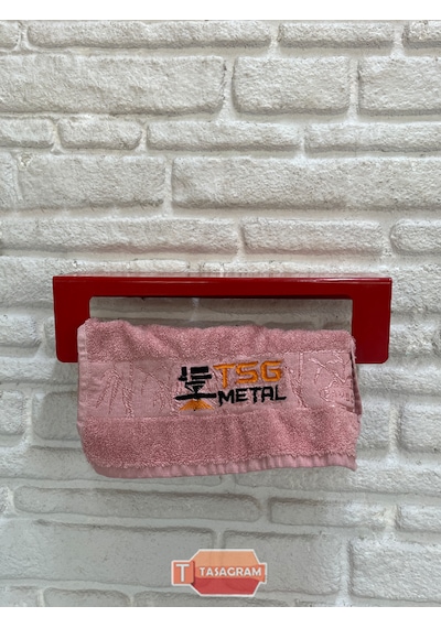 Metal Kırmızı 2'li Set 30cm Havlu Askılığı Ve Tuvalet Kağıdı Askı