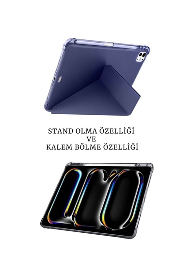 Apple Uyumlu iPad Air 13" M2 M3 A3270 A3271 A2899 A2903 Çip Tablet Kılıfı Tablet Kalemi Ve Ekran Koruyucu Tablet Kılıfı
